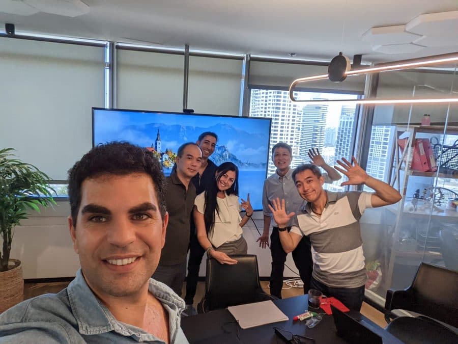 Itamar Assaf with a Japanese partner team in the office